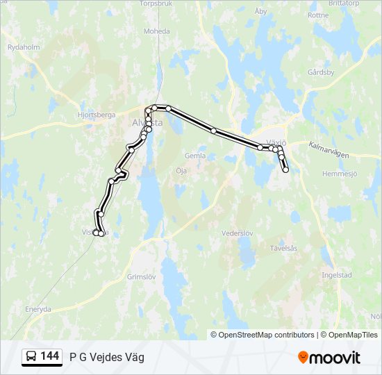 144 bus Line Map