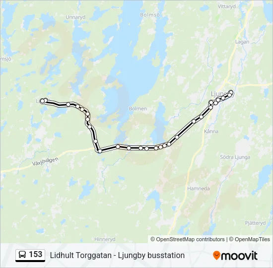 153 Bus Line Map