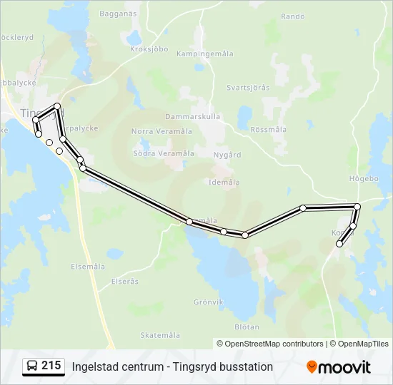 215 Bus Line Map