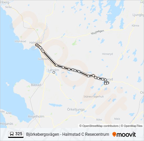 325 buss Linje karta