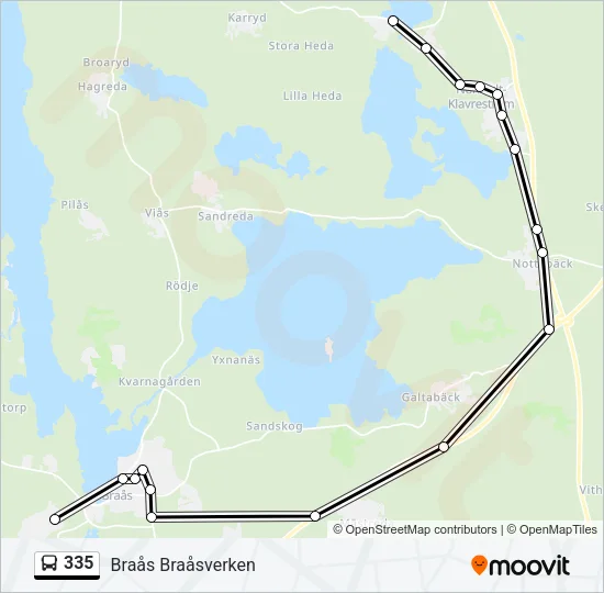 335 Bus Line Map
