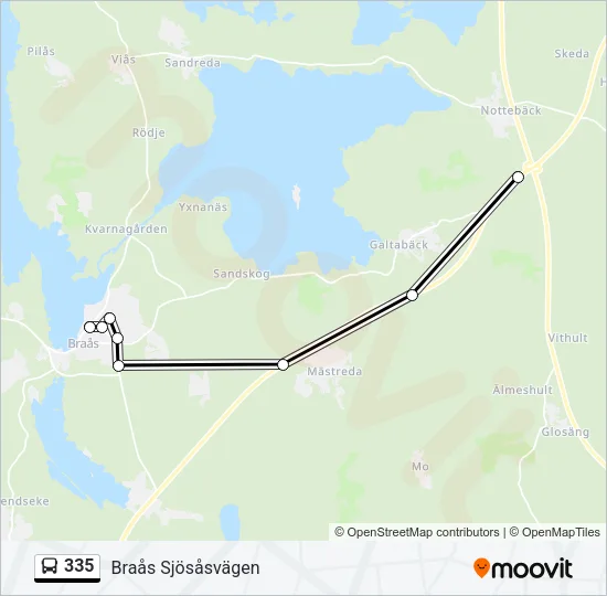 335 Bus Line Map