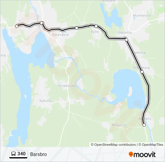 340 Bus Line Map