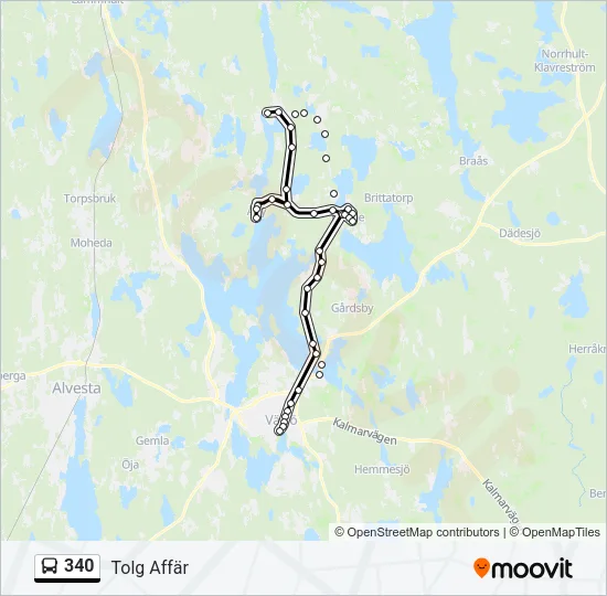 340 Bus Line Map