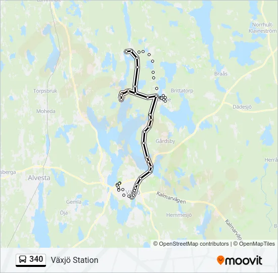 340 Bus Line Map