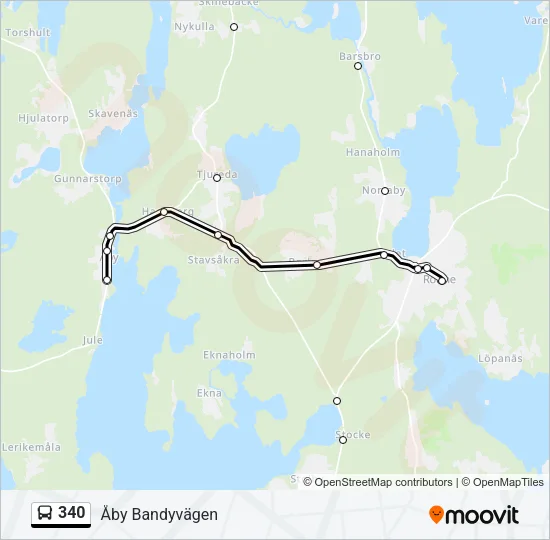 340 Bus Line Map