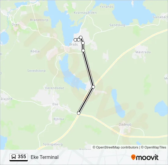 355 Bus Line Map