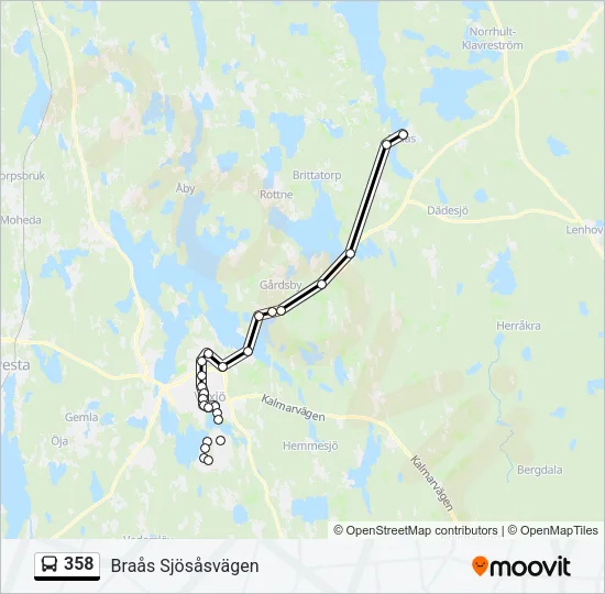 358 Bus Line Map
