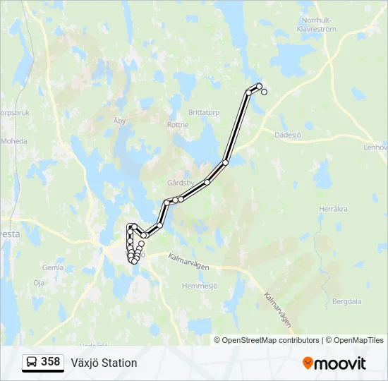 358 Bus Line Map