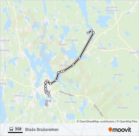 358 bus Line Map