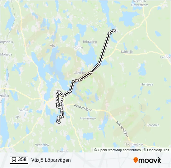 358 Bus Line Map