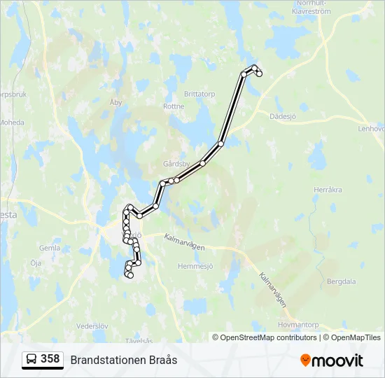 358 Bus Line Map