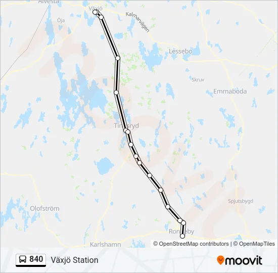 840 Bus Line Map