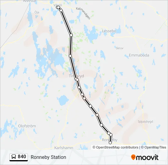 840 Bus Line Map