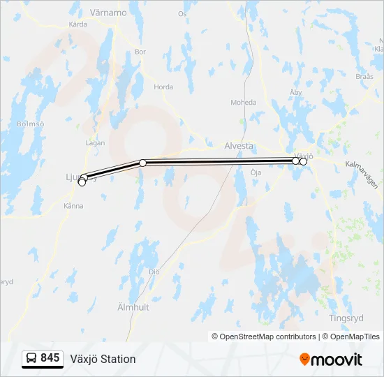 845 Bus Line Map