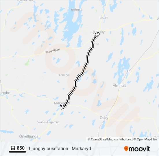850 bus Line Map