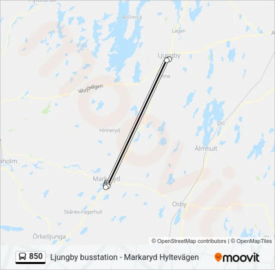 850 Bus Line Map