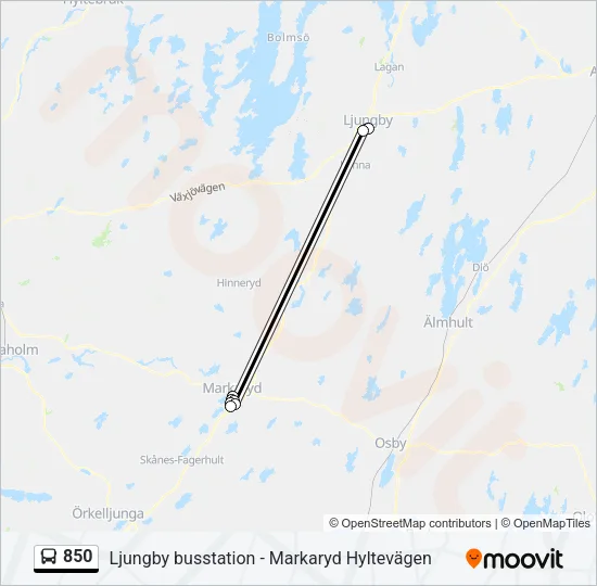 850 Bus Line Map
