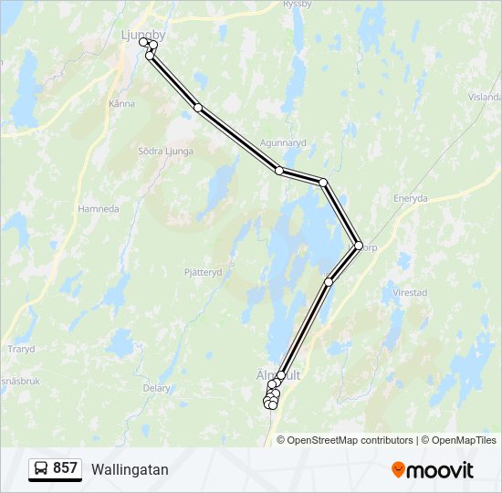 857 bus Line Map