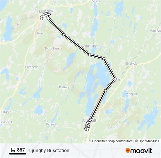 857 bus Line Map