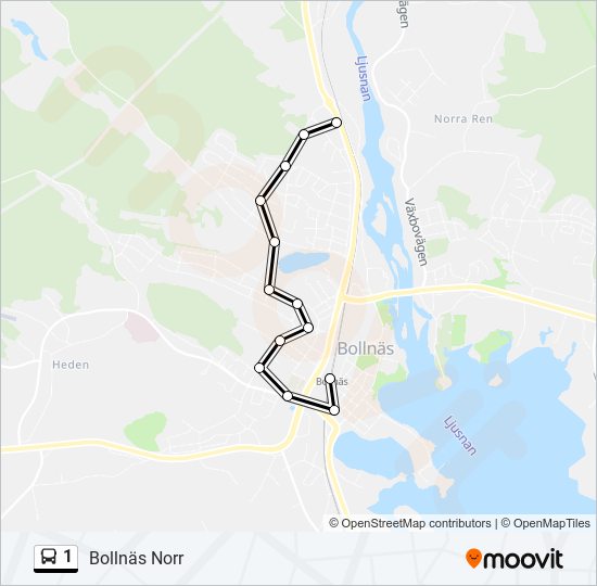 1 bus Line Map