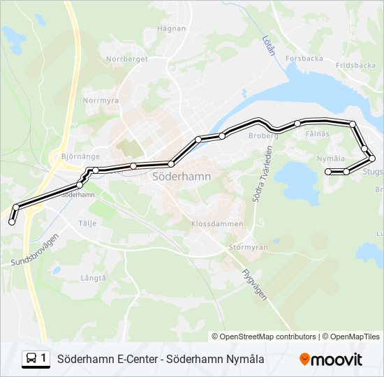 1 bus Line Map