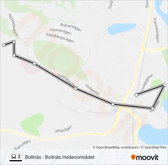 2 Bus Line Map
