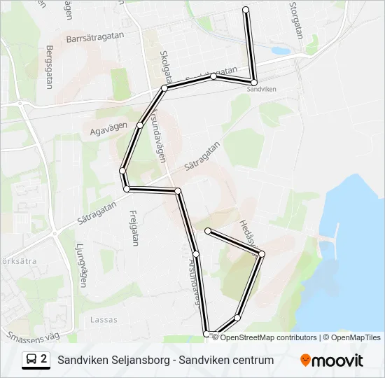 2 Bus Line Map