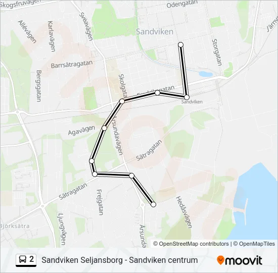 2 Bus Line Map