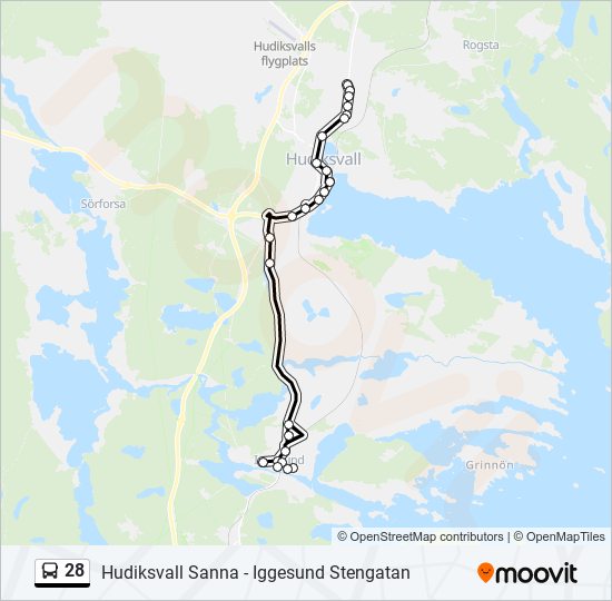 28 bus Line Map