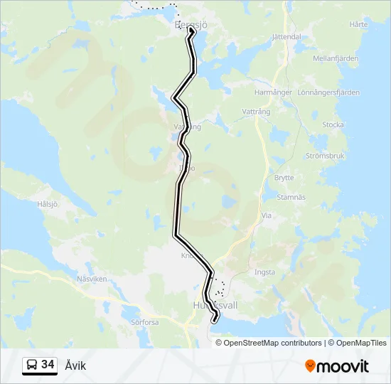 34 Bus Line Map