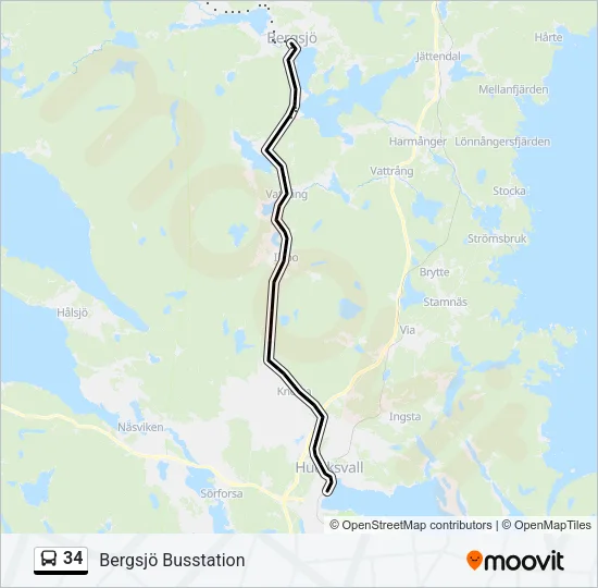 34 Bus Line Map