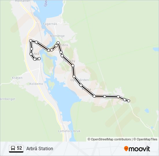 52 bus Line Map