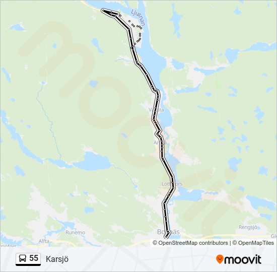 55 bus Line Map