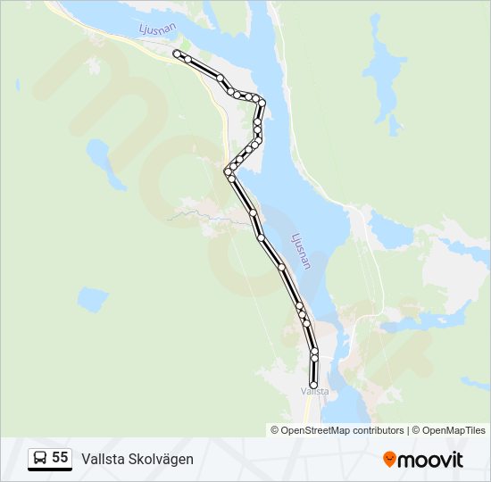 55 bus Line Map