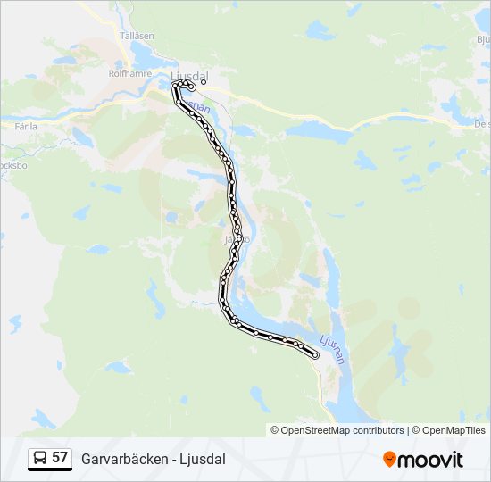 57 bus Line Map