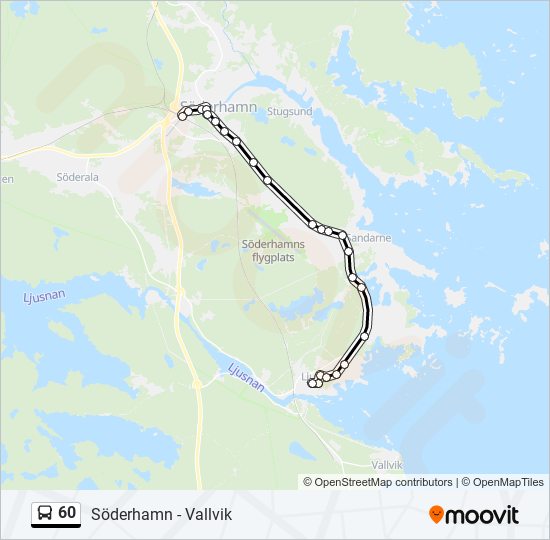 60 bus Line Map