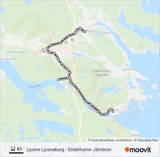 61 bus Line Map