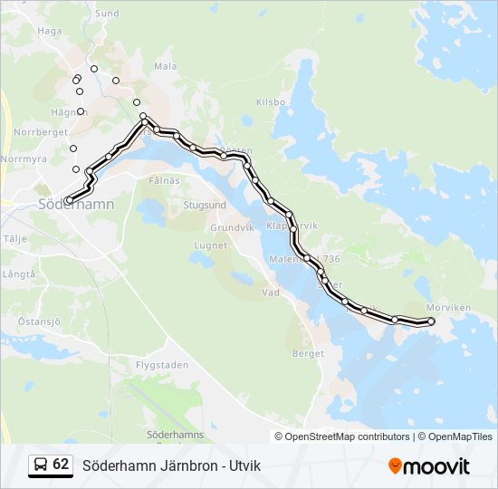 62 bus Line Map