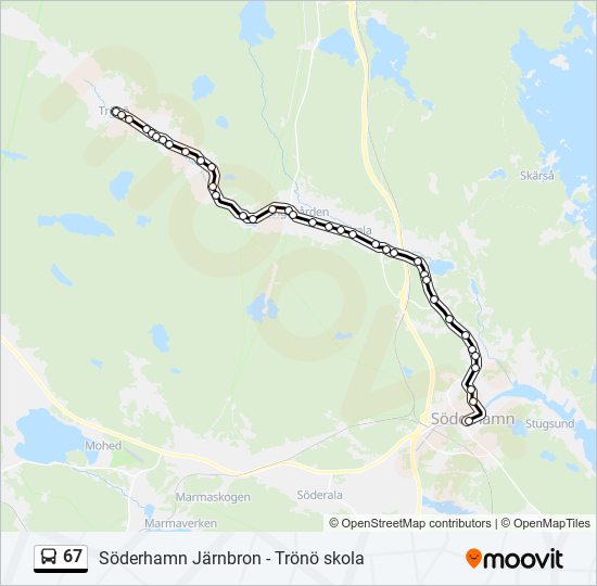 67 bus Line Map