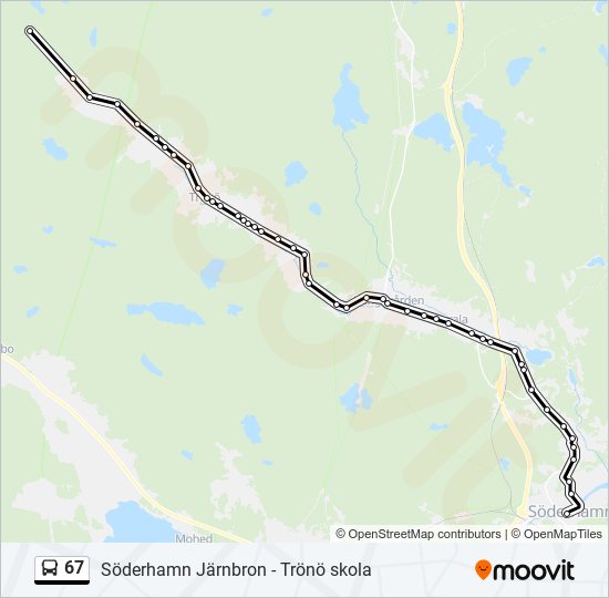 67 bus Line Map