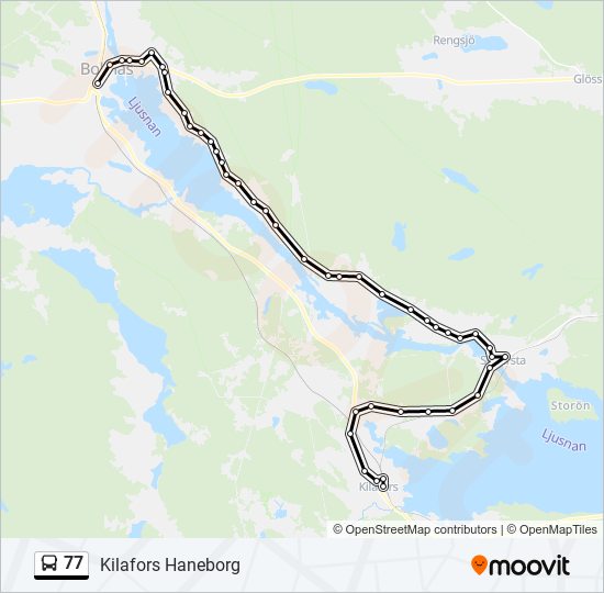 77 bus Line Map