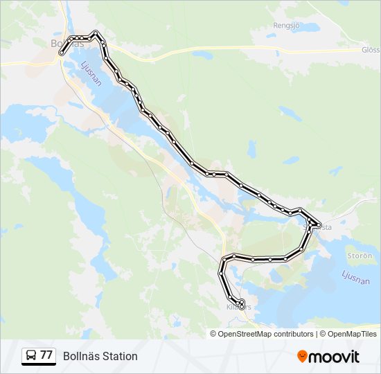 77 bus Line Map