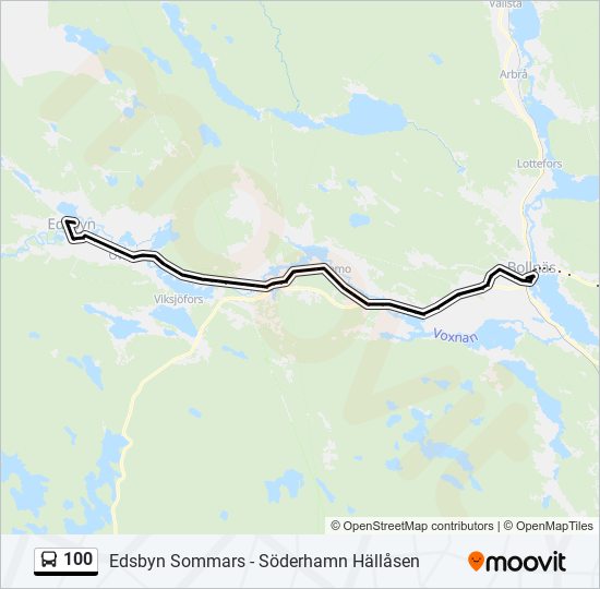 100 bus Line Map