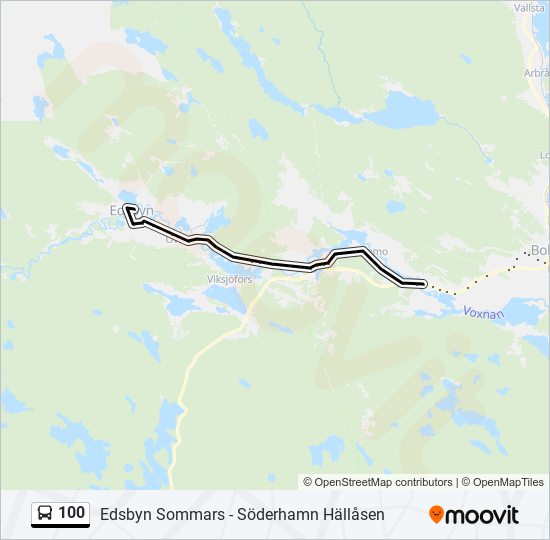 100 bus Line Map