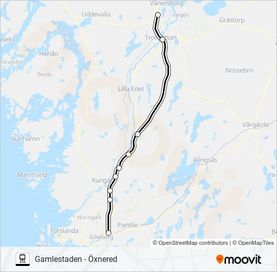 VÄSTTÅGEN  Line Map