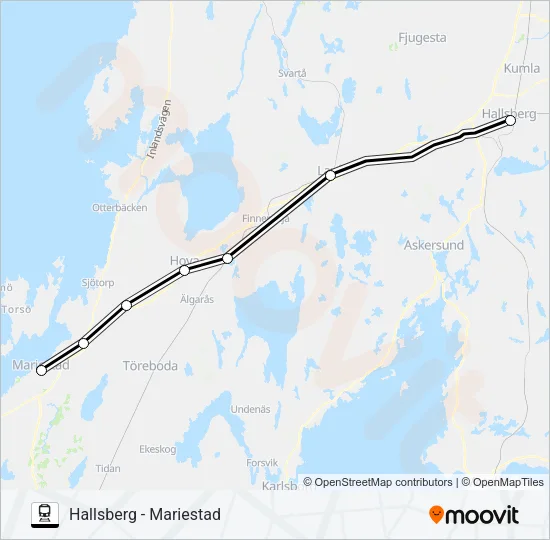 VÄSTTÅGEN Train Line Map