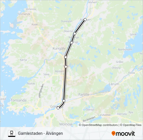 VÄSTTÅGEN  Line Map