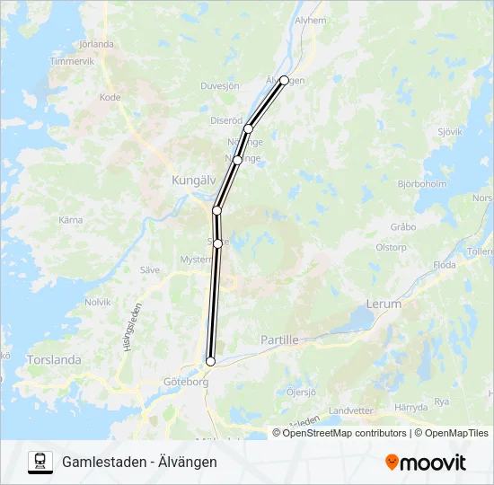 VÄSTTÅGEN  Line Map