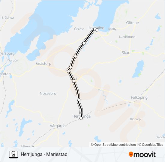 VÄSTTÅGEN train Line Map